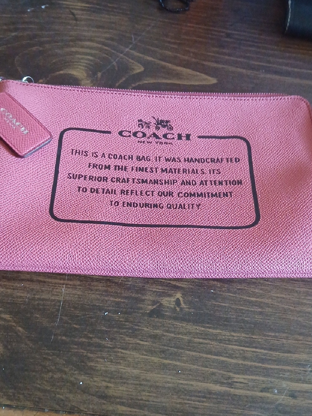 Coach Rose Pink Logo Zip Pouch
